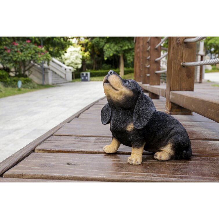 Howling Dachshund Puppy Statue